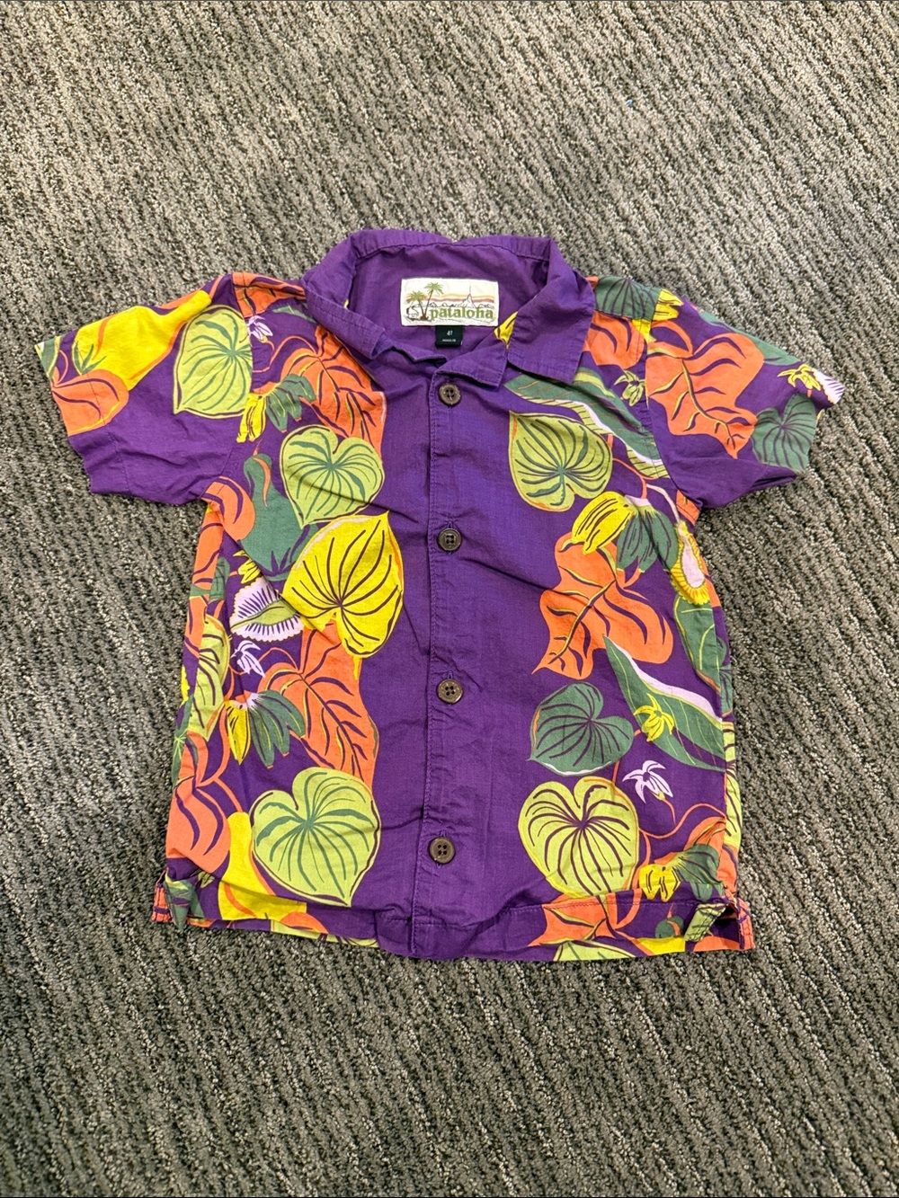 Patagonia Purple Tropical Leaf Button-Up Shirt